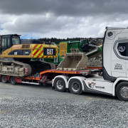 JJP Haulage Ltd Scania Lorry with JCB cargo on the back